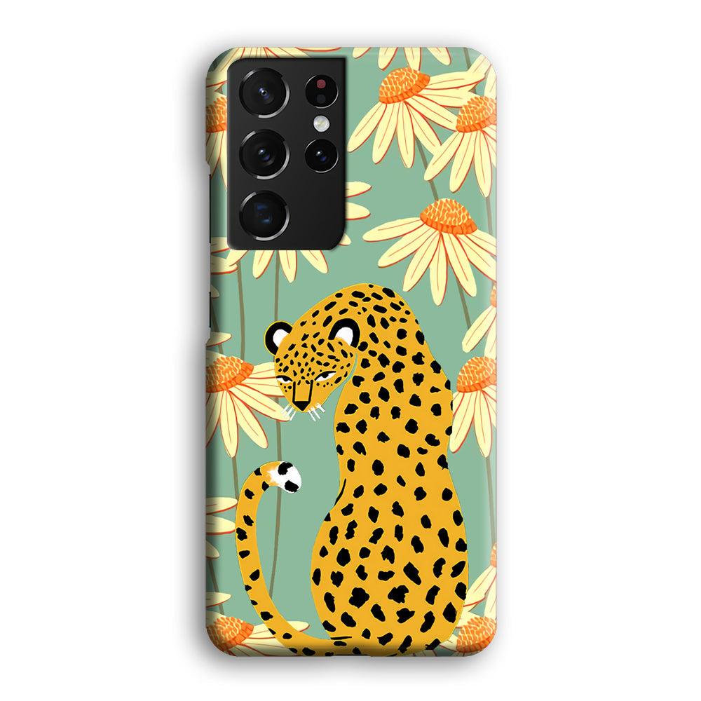 Leopard Flower Umbrella Samsung Galaxy S21 Ultra Case-Oxvistore