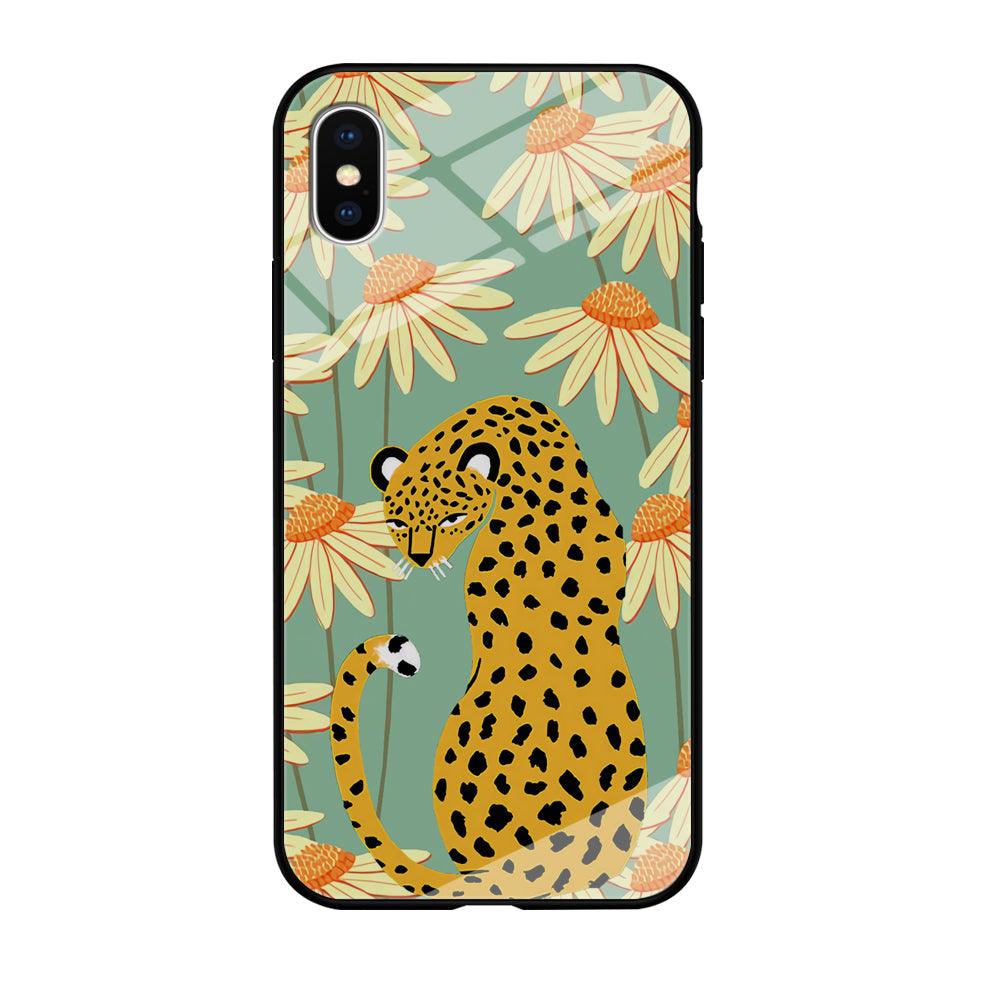 Leopard Flower Umbrella iPhone X Case-Oxvistore