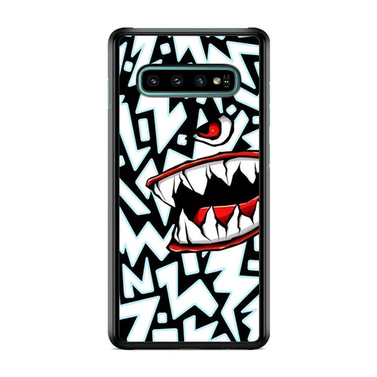 Lightning Shark Samsung Galaxy S10 Plus Case-Rubber White (2D Case)-Oxvistore