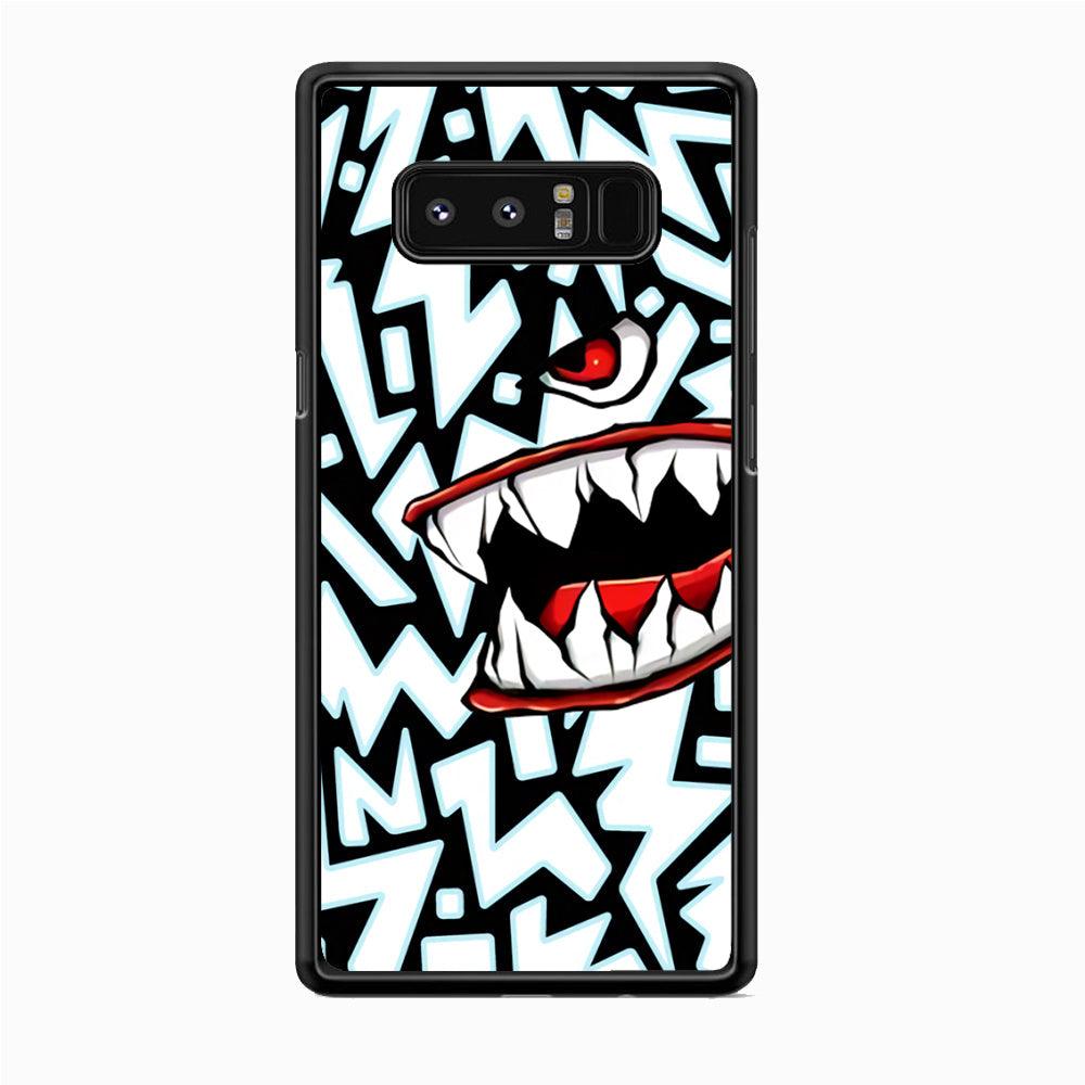 Lightning Shark Samsung Galaxy Note 8 Case-Rubber White (2D Case)-Oxvistore