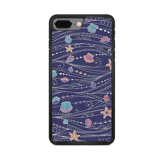 Line in Ocean Life iPhone 8 Plus Case-Rubber Black (2D Case)-Oxvistore