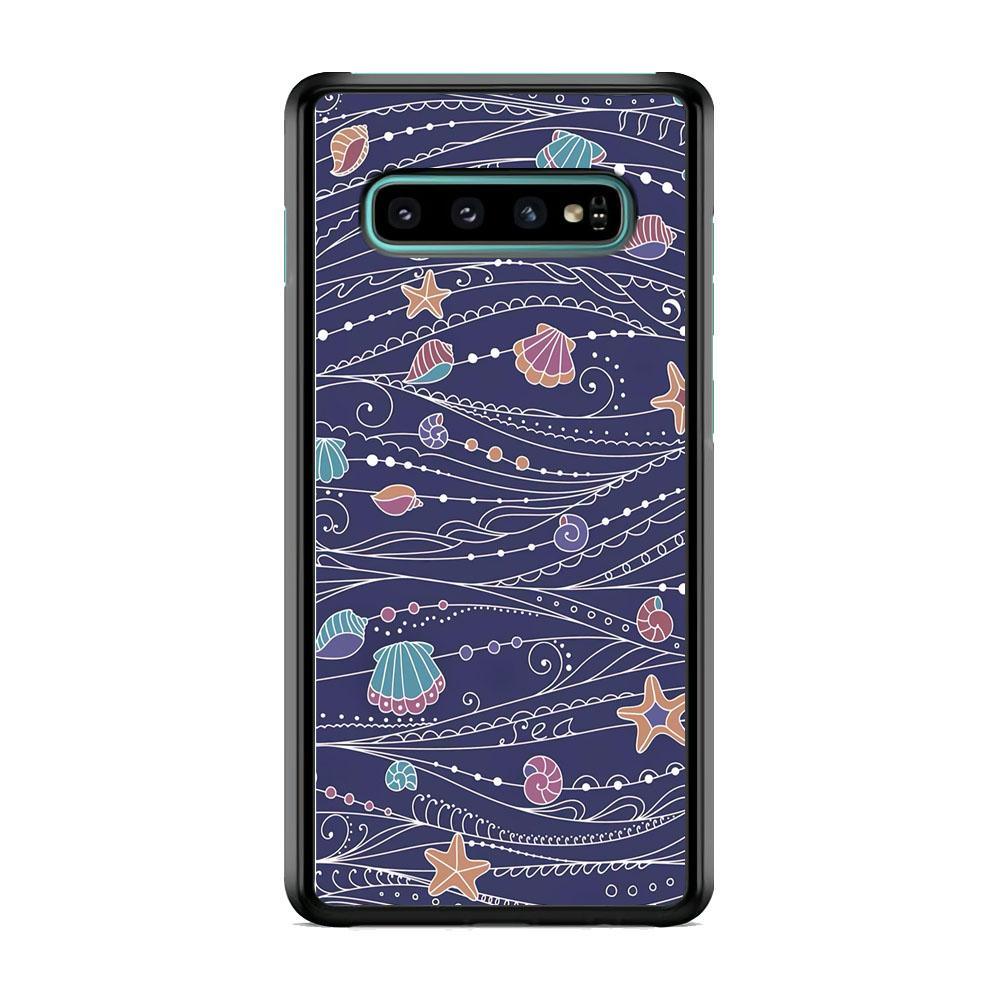 Line in Ocean Life Samsung Galaxy S10 Plus Case-Rubber Black (2D Case)-Oxvistore
