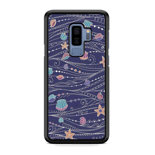 Line in Ocean Life Samsung Galaxy S9 Plus Case-Rubber Black (2D Case)-Oxvistore