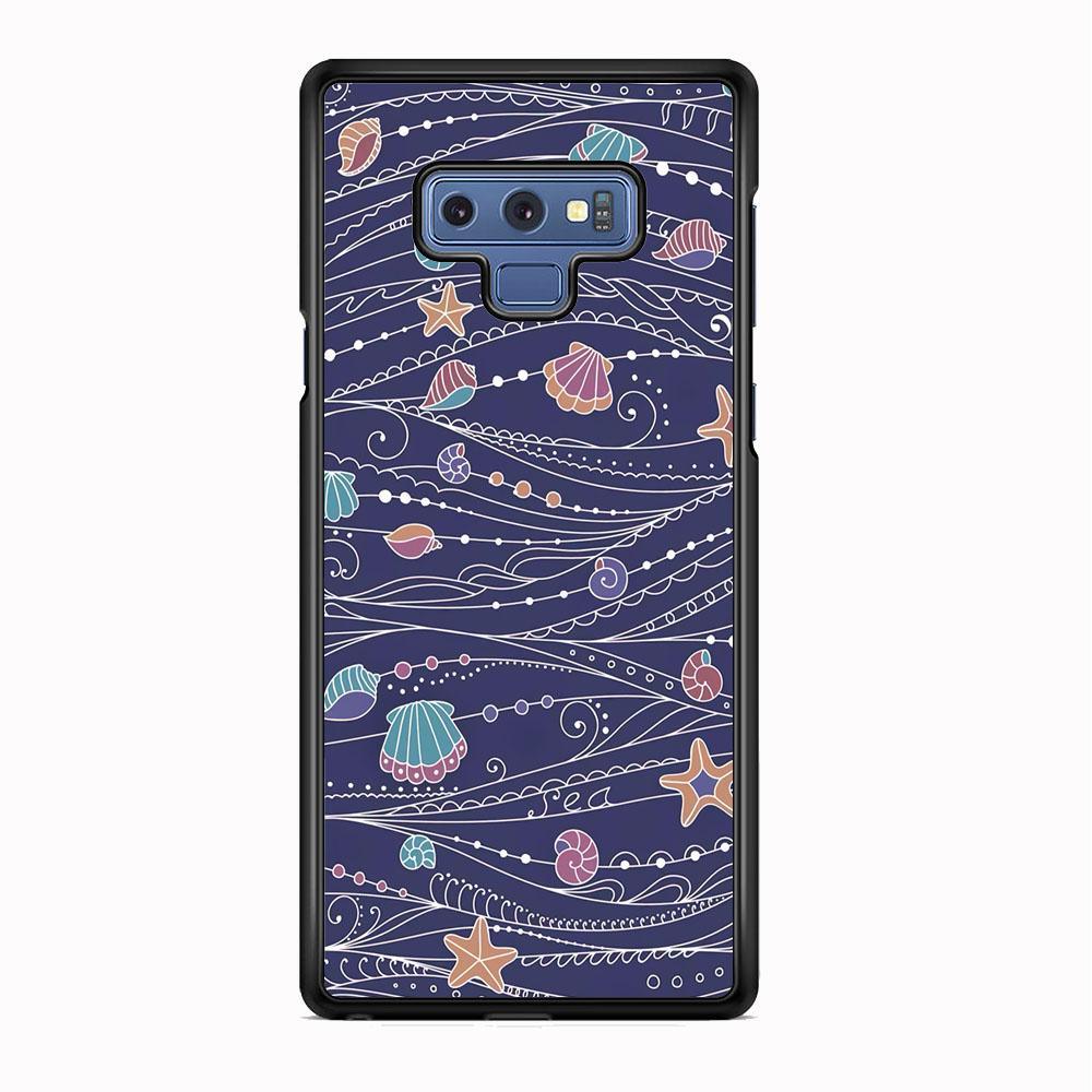 Line in Ocean Life Samsung Galaxy Note 9 Case-Rubber White (2D Case)-Oxvistore