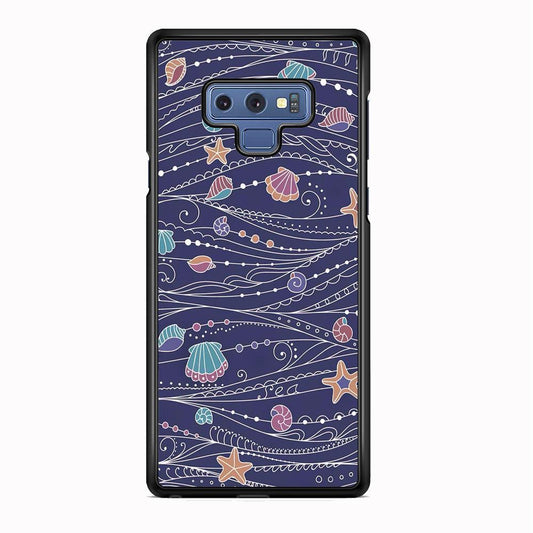 Line in Ocean Life Samsung Galaxy Note 9 Case-Rubber White (2D Case)-Oxvistore