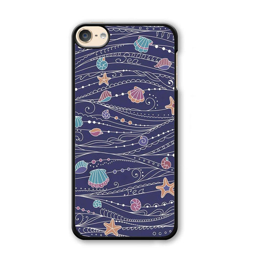 Line in Ocean Life iPod Touch 6 Case-Plastic Black (2D Case)-Oxvistore
