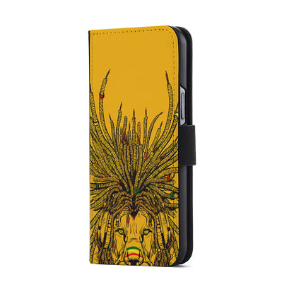 Lion Reggae Yellow Art Flip Wallet Phone Case