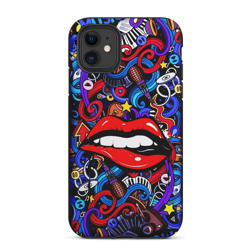 Lips Love Music Graffiti 2 in 1 Tough Phone Case