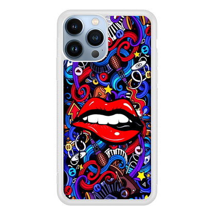 Lips Love Music Graffiti 2D Rubber Phone Case