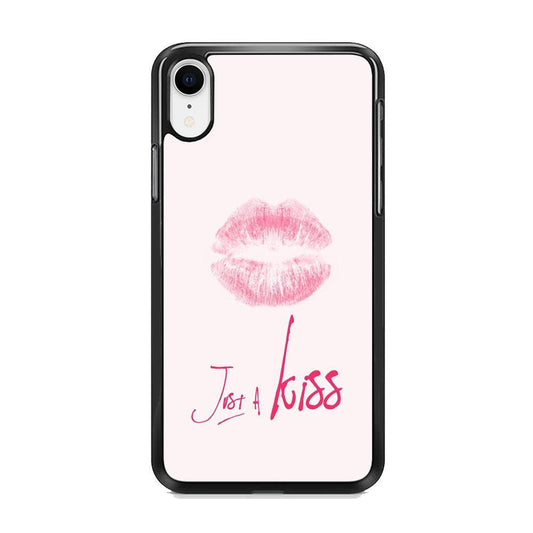 Lips and Just Kiss for It iPhone XR Case-Rubber Black (2D Case)-Oxvistore