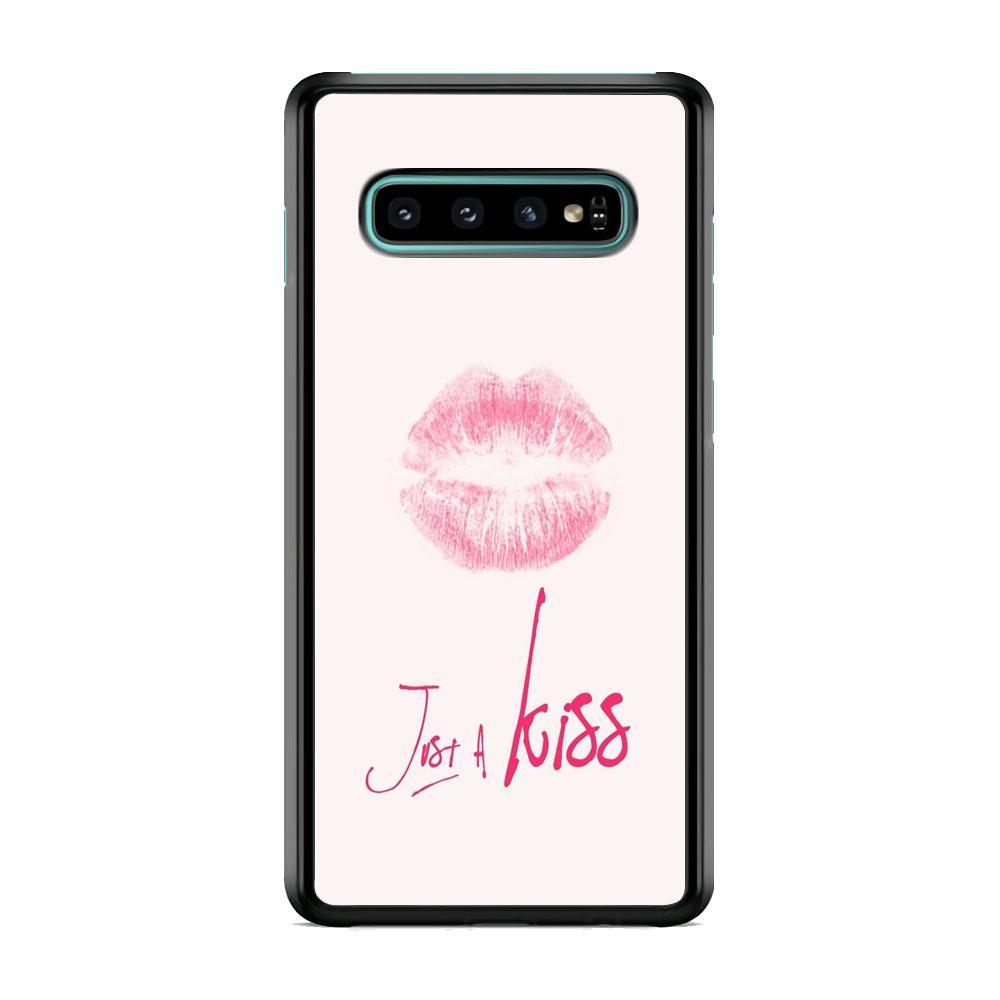 Lips and Just Kiss for It Samsung Galaxy S10 Case-Rubber Black (2D Case)-Oxvistore