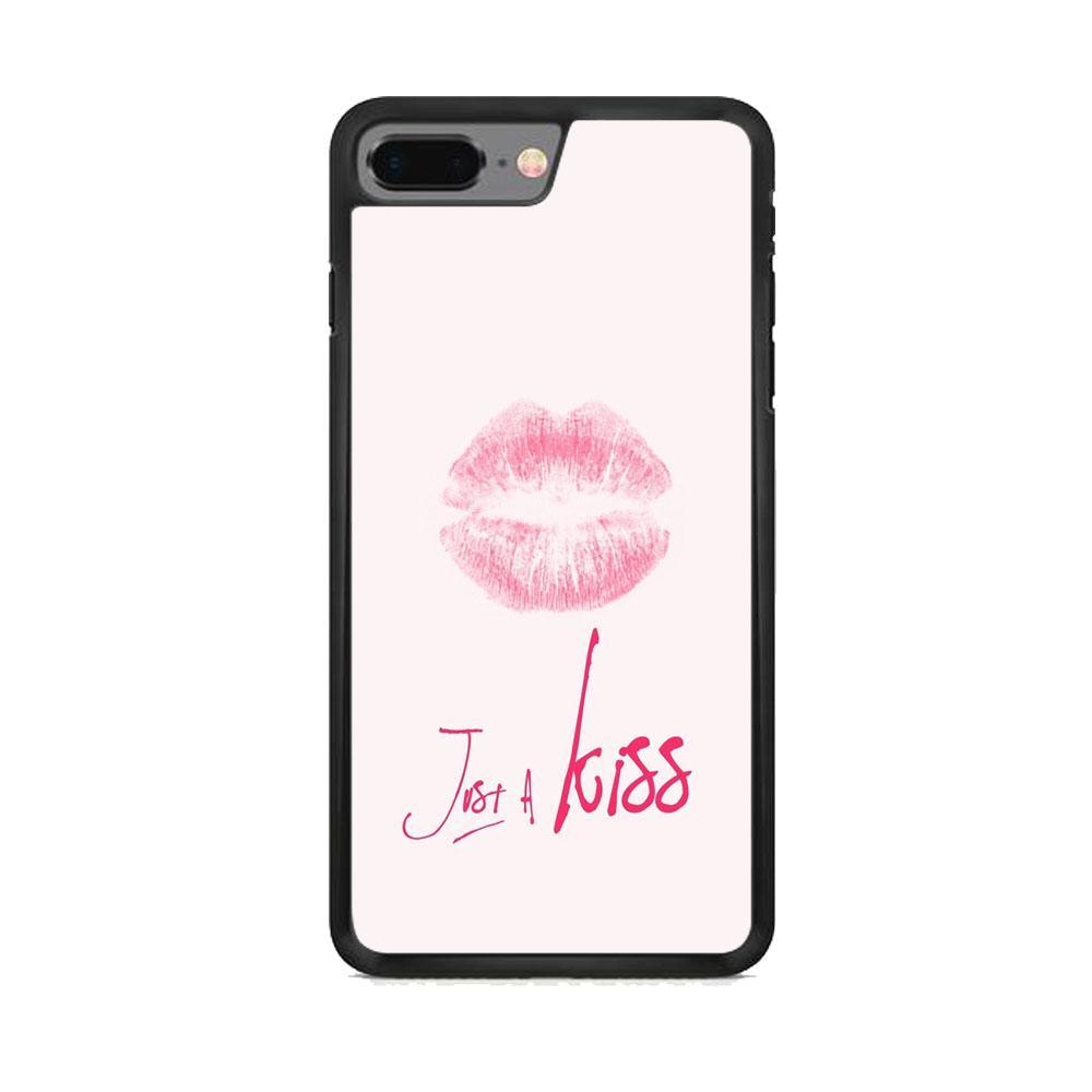 Lips and Just Kiss for It iPhone 7 Plus Case-Rubber Black (2D Case)-Oxvistore