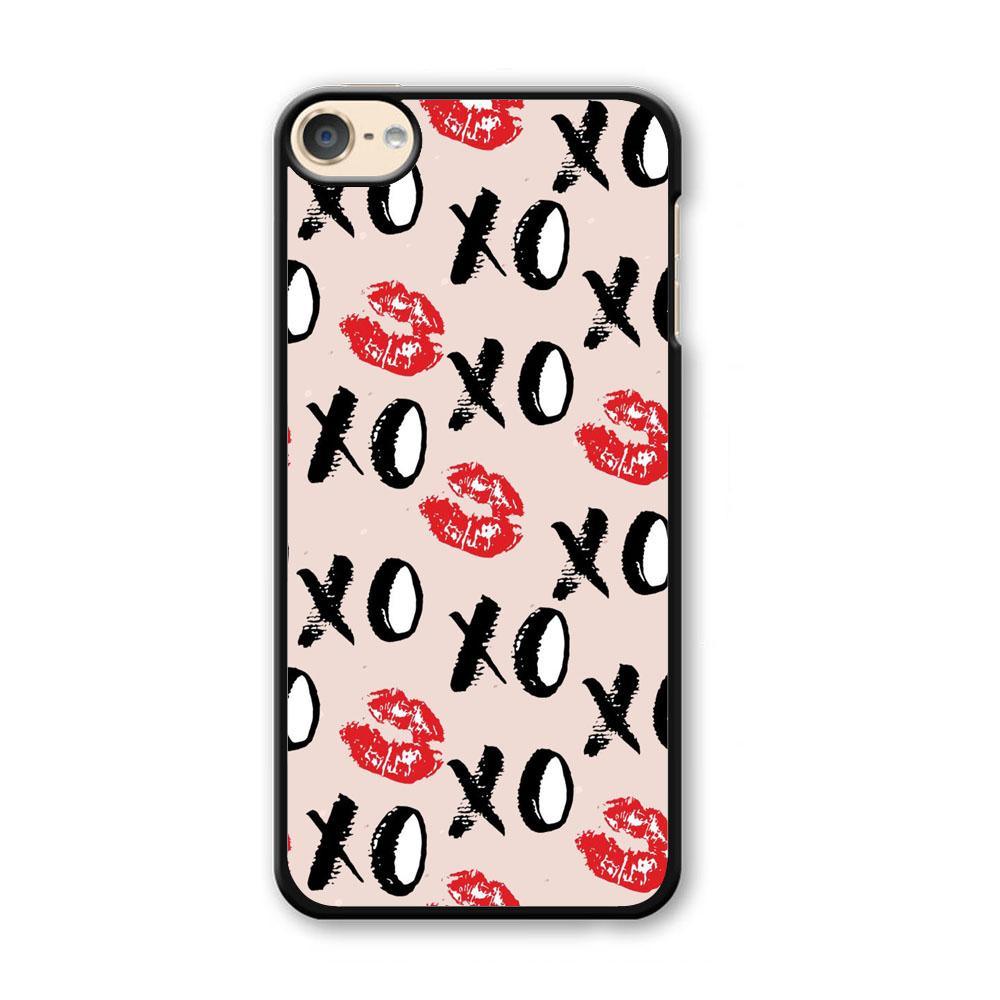 Lips and Xoxo iPod Touch 6 Case-Plastic Black (2D Case)-Oxvistore