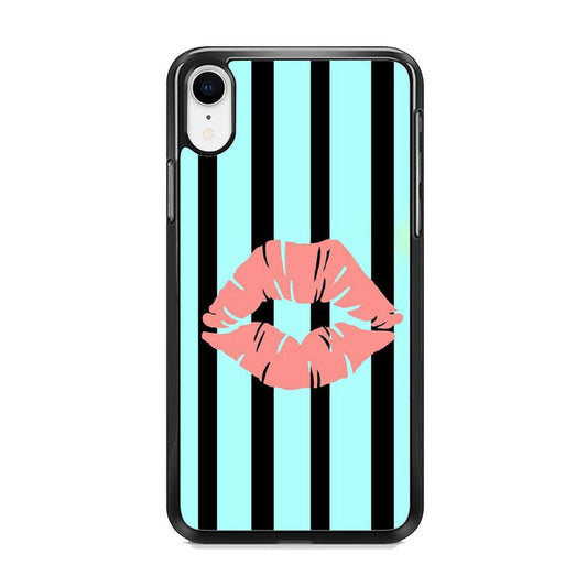 Lips at Strip iPhone XR Case-Rubber Black (2D Case)-Oxvistore