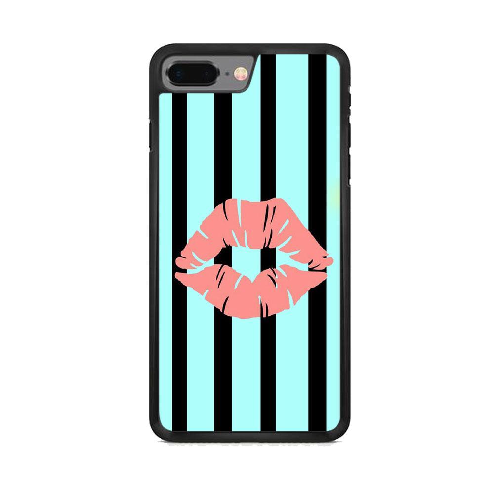 Lips at Strip iPhone 8 Plus Case-Rubber Black (2D Case)-Oxvistore