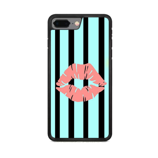 Lips at Strip iPhone 8 Plus Case-Rubber Black (2D Case)-Oxvistore