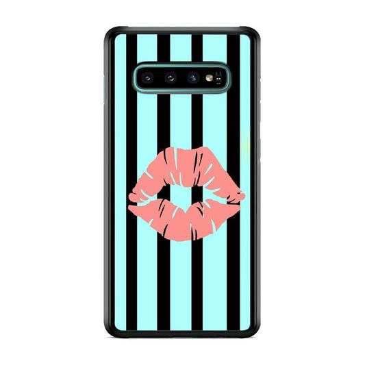 Lips at Strip Samsung Galaxy S10 Plus Case-Rubber Black (2D Case)-Oxvistore