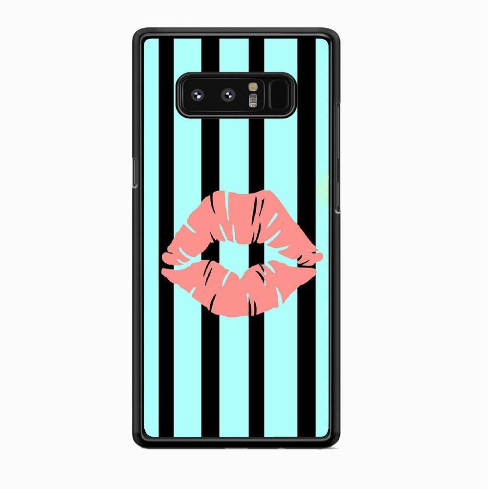Lips at Strip Samsung Galaxy Note 8 Case-Rubber Black (2D Case)-Oxvistore
