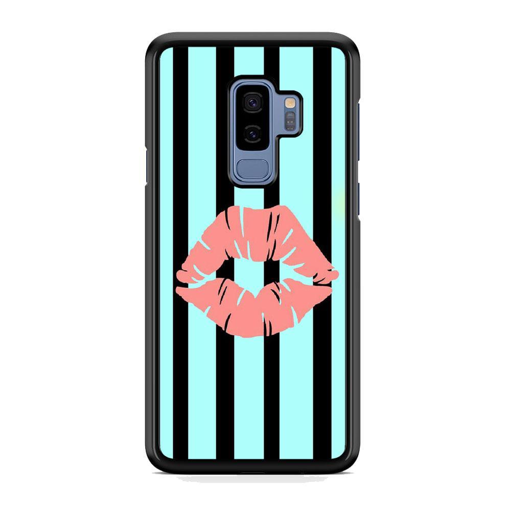 Lips at Strip Samsung Galaxy S9 Plus Case-Rubber Black (2D Case)-Oxvistore