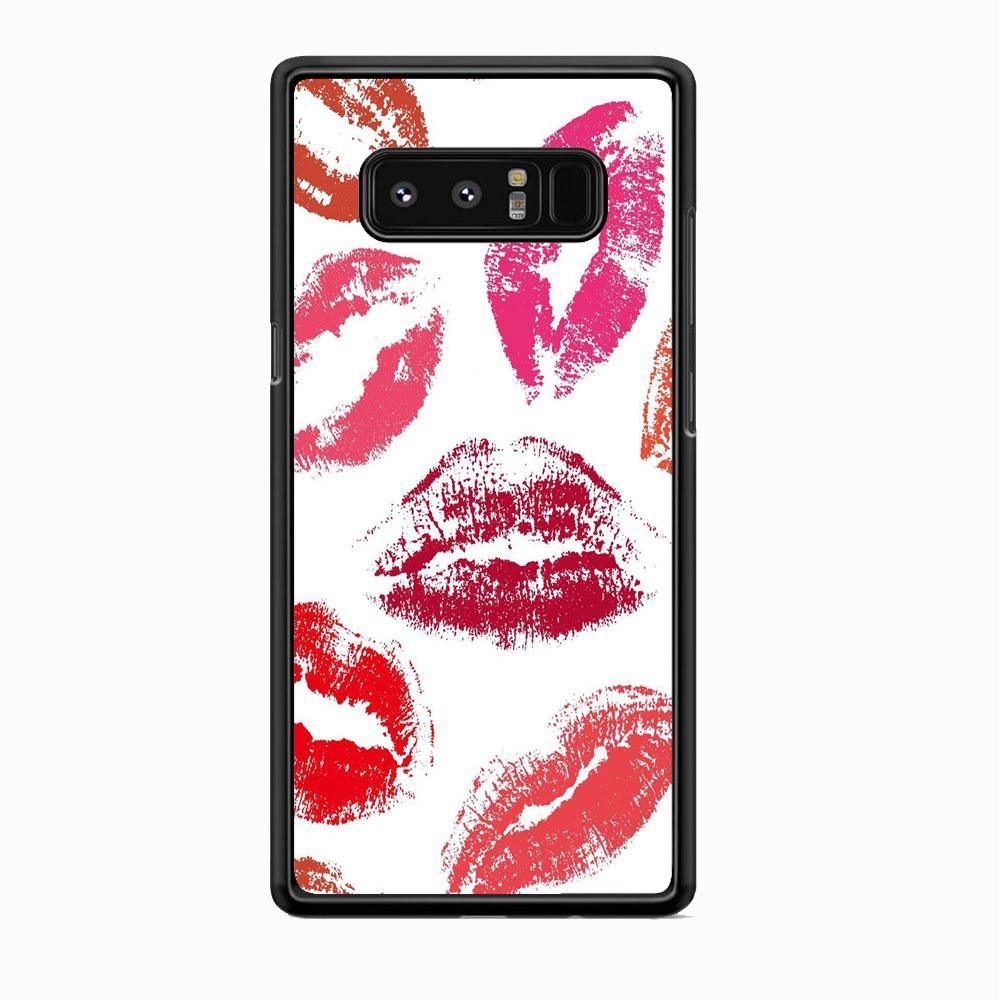 Lips with Kiss Samsung Galaxy Note 8 Case-Rubber Black (2D Case)-Oxvistore