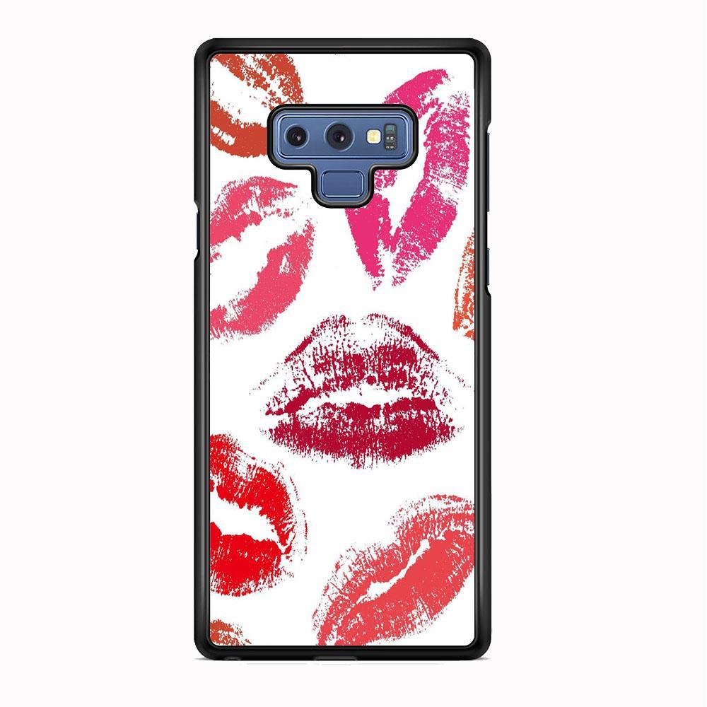 Lips with Kiss Samsung Galaxy Note 9 Case-Rubber Black (2D Case)-Oxvistore
