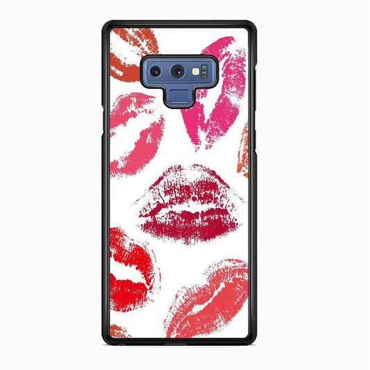 Lips with Kiss Samsung Galaxy Note 9 Case-Rubber Black (2D Case)-Oxvistore