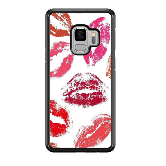 Lips with Kiss Samsung Galaxy S9 Case-Rubber Black (2D Case)-Oxvistore