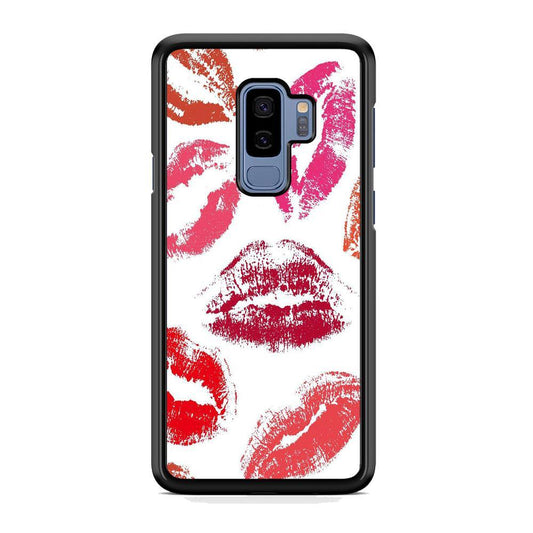 Lips with Kiss Samsung Galaxy S9 Plus Case-Rubber Black (2D Case)-Oxvistore