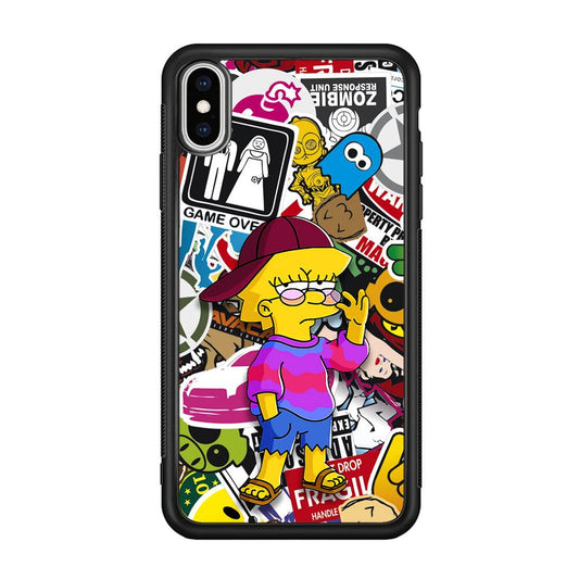 Lisa Simpson Relax and Grown-Up iPhone Xs Max Case-Rubber Black (2D Case)-Oxvistore
