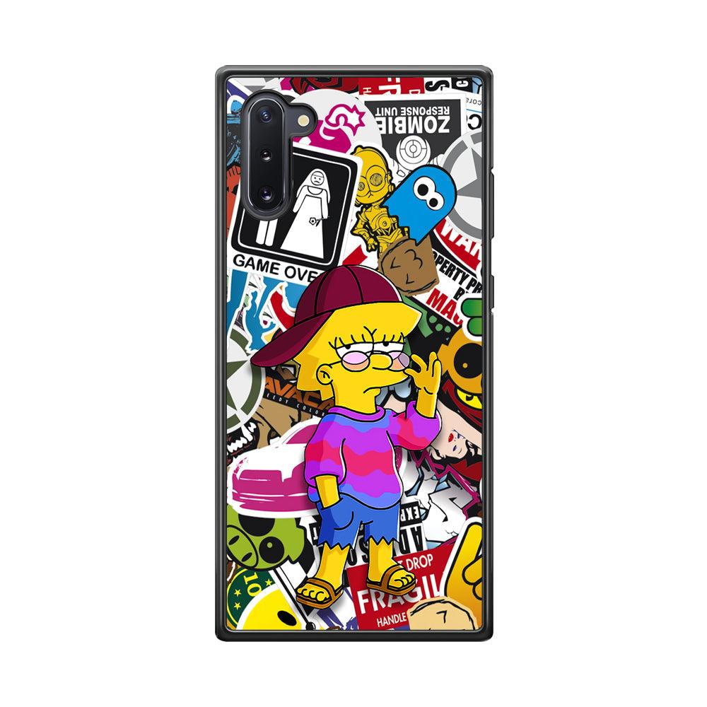 Lisa Simpson Relax and Grown-Up Samsung Galaxy Note 10 Case-Rubber Black (2D Case)-Oxvistore