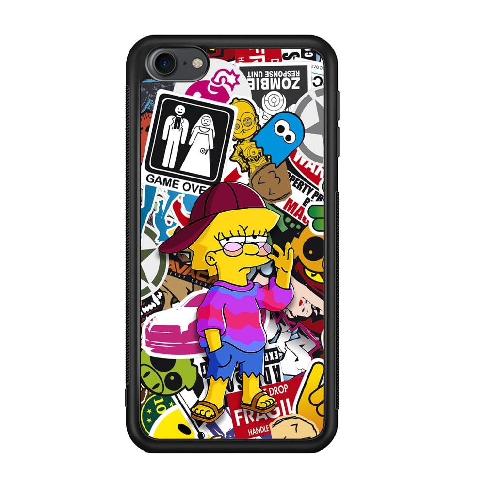 Lisa Simpson Relax and Grown-Up iPod Touch 6 Case-Rubber Black (2D Case)-Oxvistore