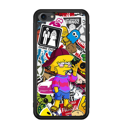 Lisa Simpson Relax and Grown-Up iPod Touch 6 Case-Rubber Black (2D Case)-Oxvistore