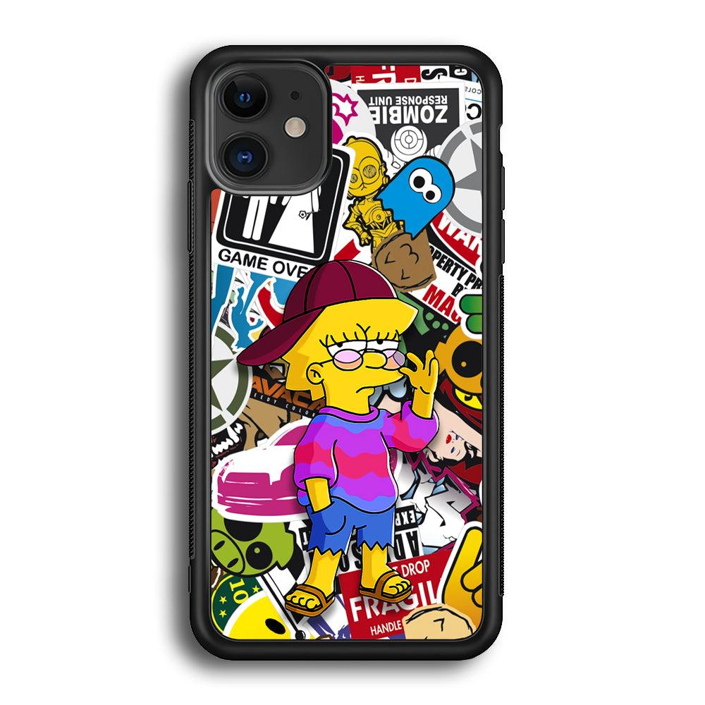 Lisa Simpson Relax and Grown-Up iPhone 12 Case-Rubber Black (2D Case)-Oxvistore