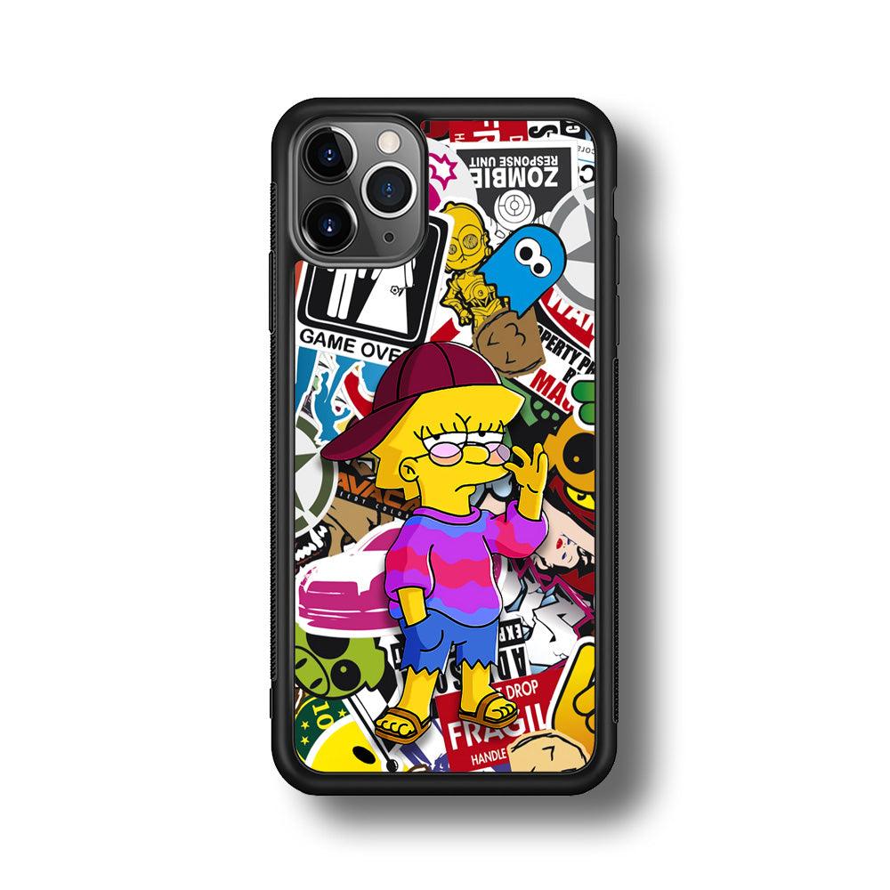 Lisa Simpson Relax and Grown-Up iPhone 11 Pro Max Case-Rubber Black (2D Case)-Oxvistore