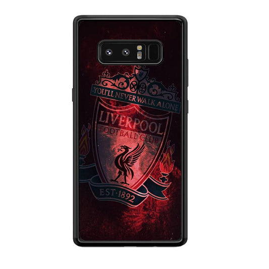 Liverpool Red Moon Illumination Samsung Galaxy Note 8 Case-Rubber Black (2D Case)-Oxvistore