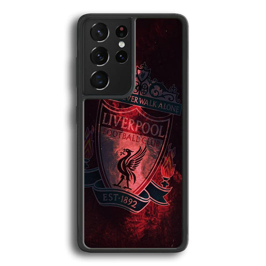 Liverpool Red Moon Illumination Samsung Galaxy S23 Ultra Case-Rubber Black (2D Case)-Oxvistore