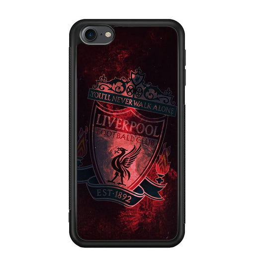 Liverpool Red Moon Illumination iPod Touch 6 Case-Rubber Black (2D Case)-Oxvistore
