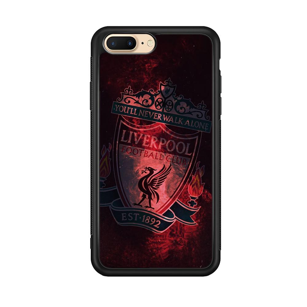 Liverpool Red Moon Illumination iPhone 7 Plus Case-Rubber Black (2D Case)-Oxvistore