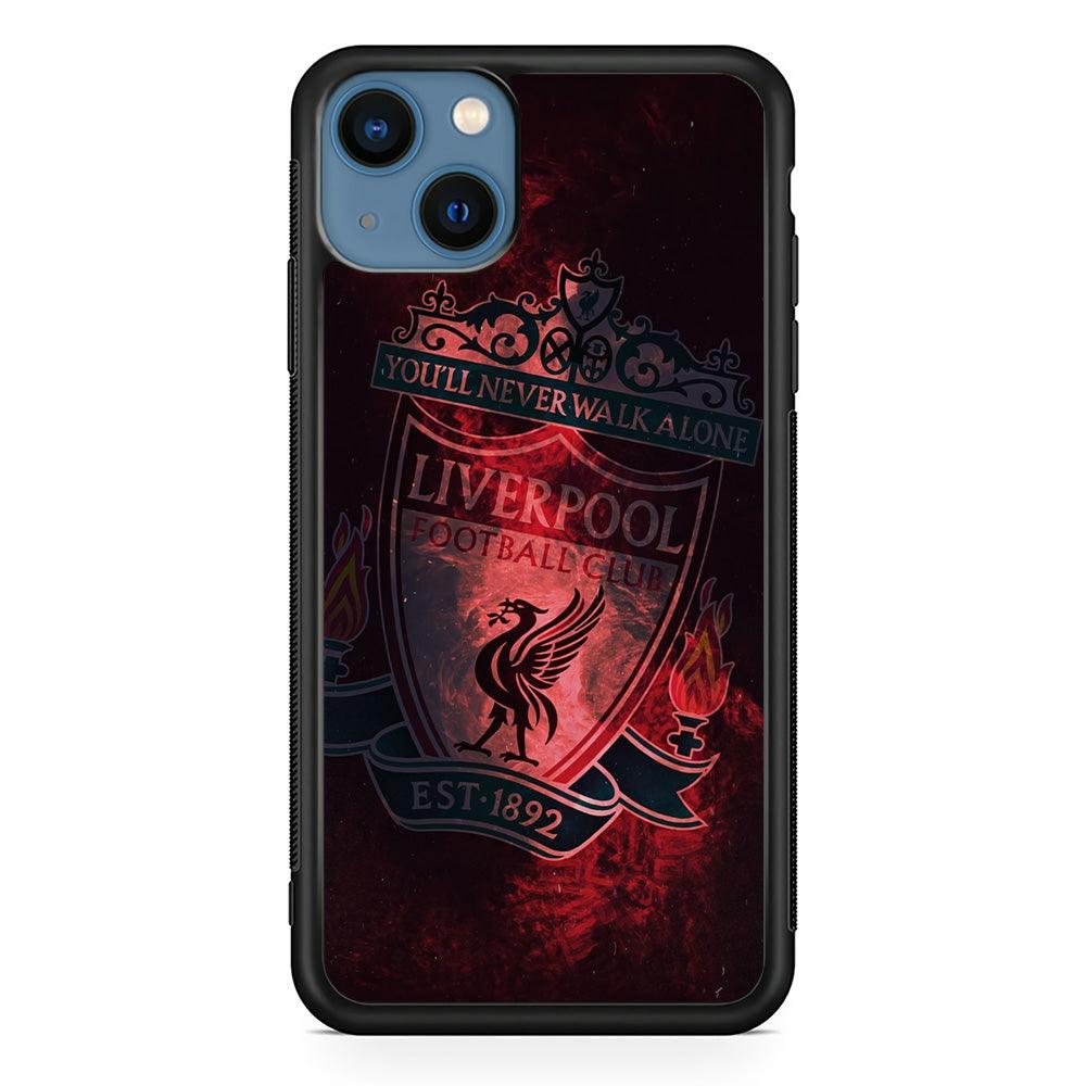 Liverpool Red Moon Illumination iPhone 15 Case-Rubber Black (2D Case)-Oxvistore