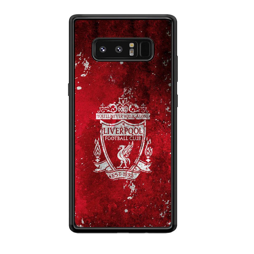 Liverpool Signature on The Wall Samsung Galaxy Note 8 Case-Rubber Black (2D Case)-Oxvistore