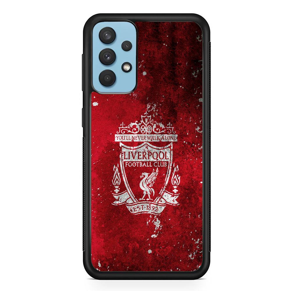 Liverpool Signature on The Wall Samsung Galaxy A32 Case-Rubber Black (2D Case)-Oxvistore