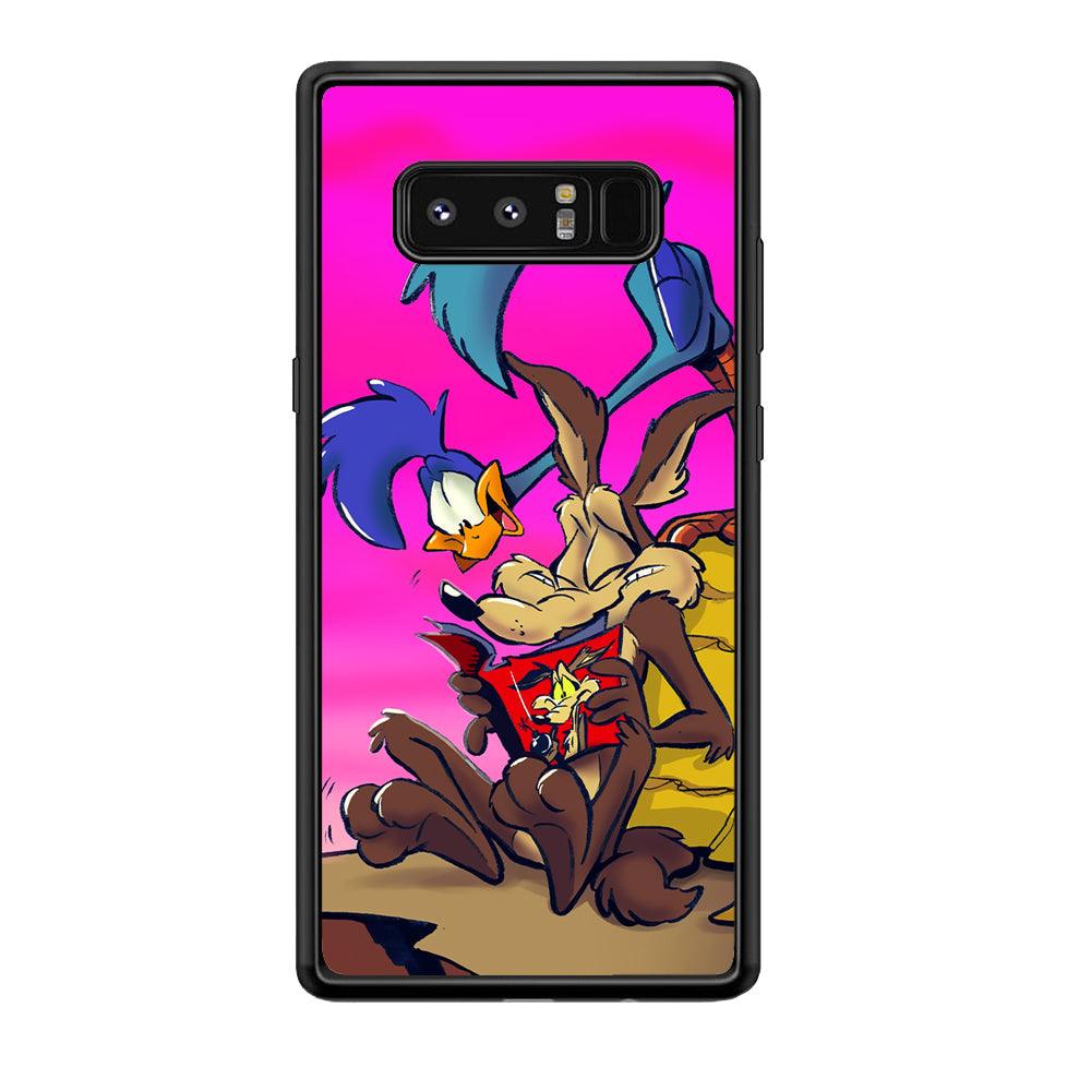 Looney Tunes Catch Road Runner Samsung Galaxy Note 8 Case-Rubber Black (2D Case)-Oxvistore