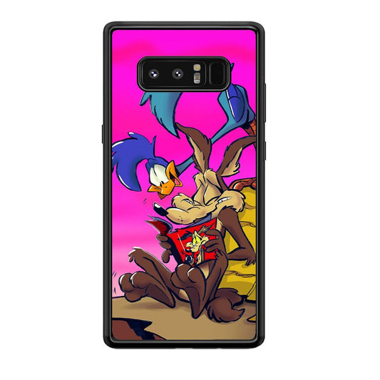 Looney Tunes Catch Road Runner Samsung Galaxy Note 8 Case-Rubber Black (2D Case)-Oxvistore