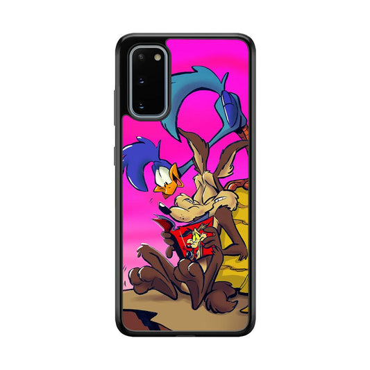 Looney Tunes Catch Road Runner Samsung Galaxy S20 Case-Rubber Black (2D Case)-Oxvistore