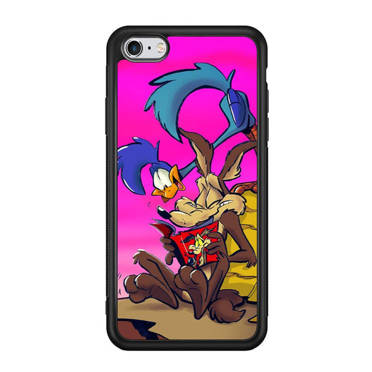 Looney Tunes Catch Road Runner iPhone 6 Plus | 6s Plus Case-Rubber Black (2D Case)-Oxvistore