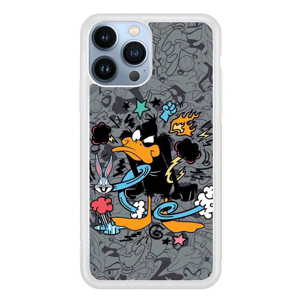 Looney Tunes Daffy in Anger iPhone 14 Pro Case-Oxvistore