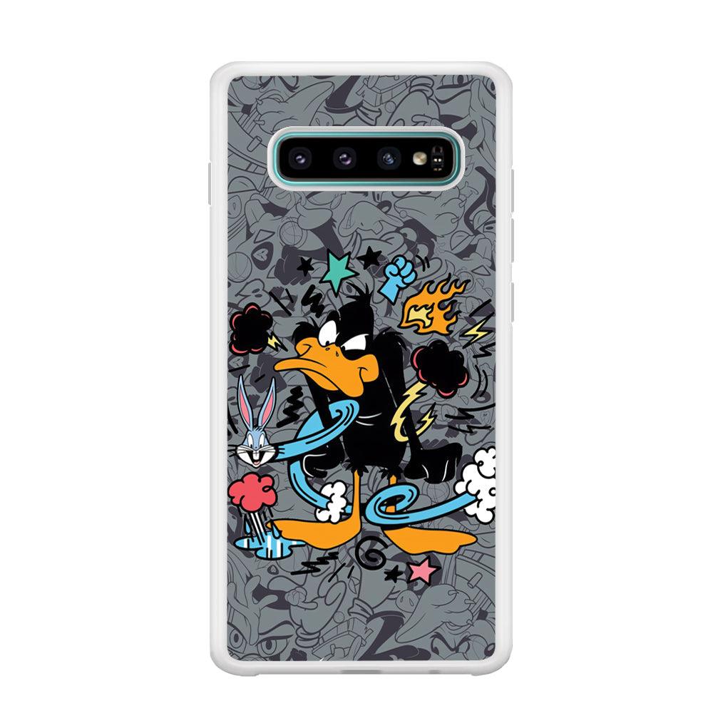 Looney Tunes Daffy in Anger Samsung Galaxy S10 Plus Case-Oxvistore