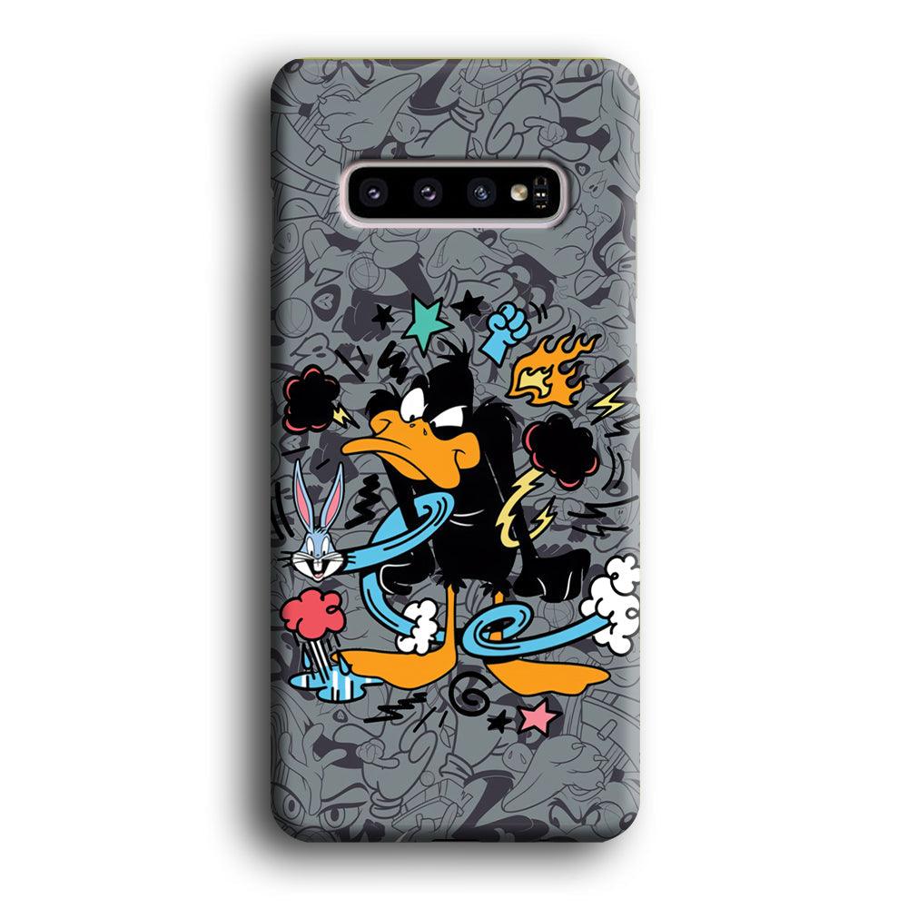 Looney Tunes Daffy in Anger Samsung Galaxy S10 Plus Case-Oxvistore