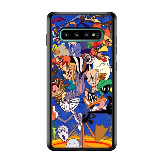 Looney Tunes Opportunity in a Pinch Samsung Galaxy S10 Case-Rubber Black (2D Case)-Oxvistore