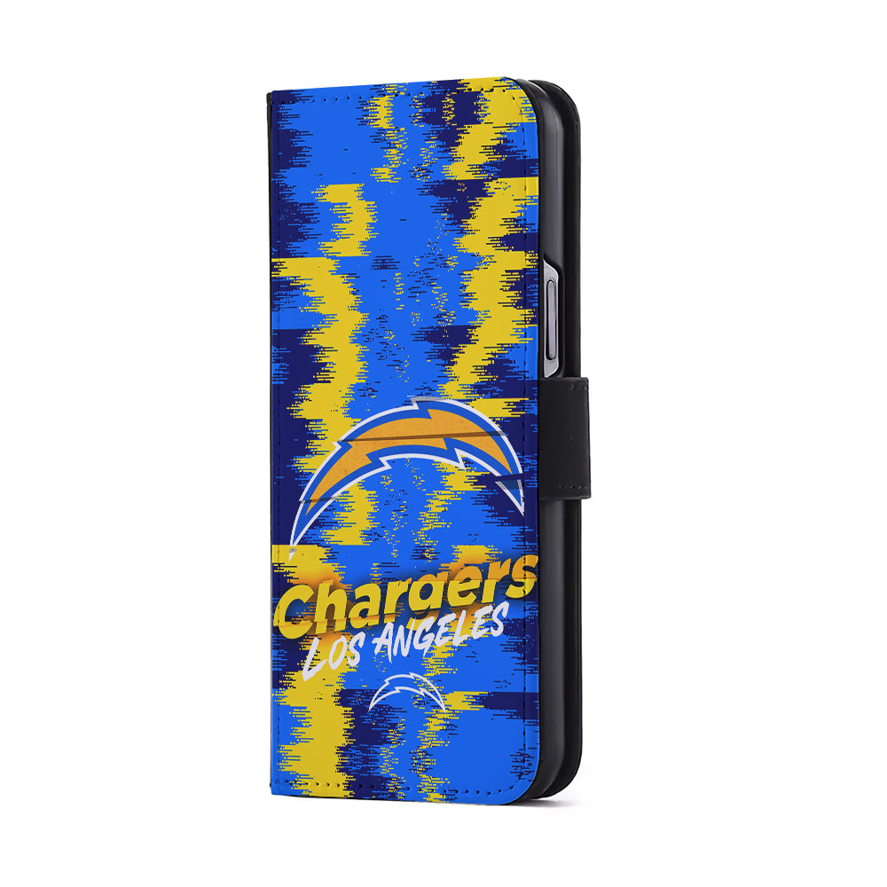 Los Angeles Chargers Abstract Color Flip Wallet Phone Case